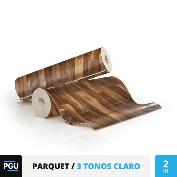Piso Vinílico de Goma Símil Madera Parquet (En Rollo) - Imagen 2